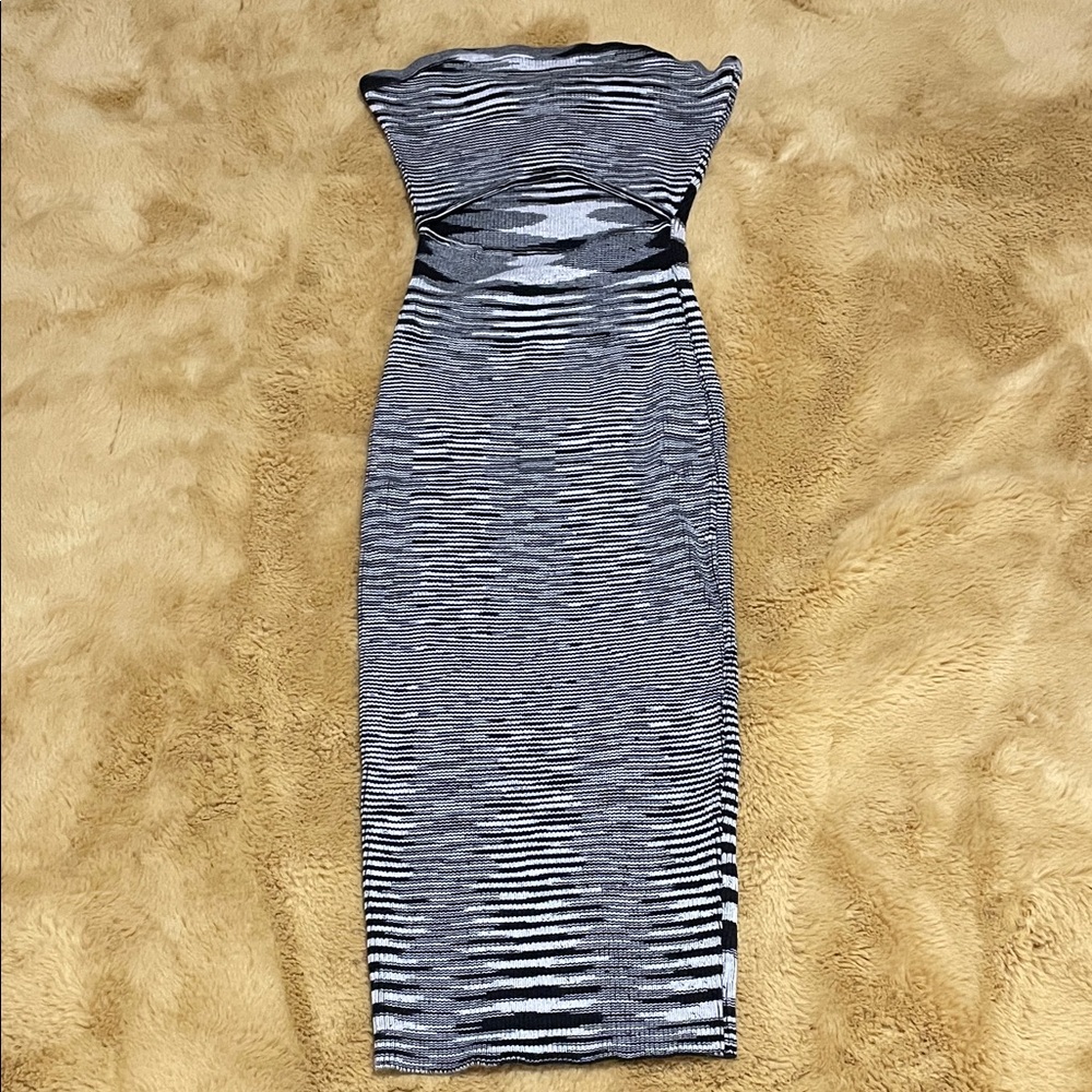 AKIRA Strapless Black and Gray Dress